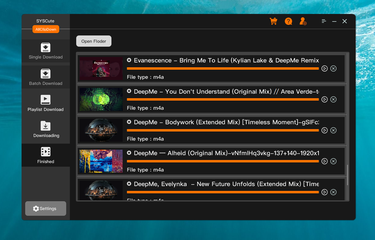 Download de Playlist do AllClipDown