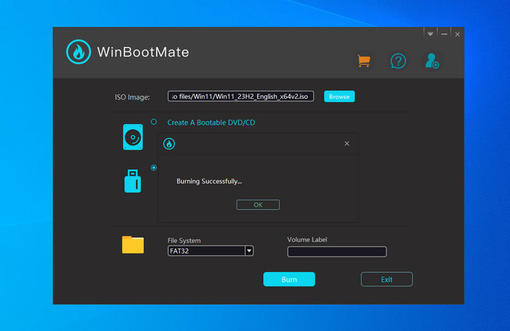 WinBootMate Gravação Concluída