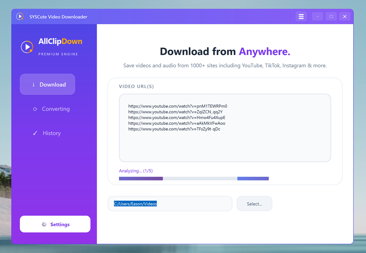 AllClipDown Single Download