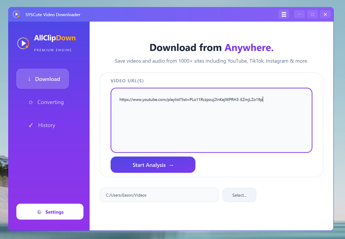 AllClipDown Playlist Download