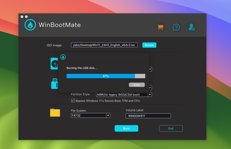 WinBootMate Mac Burning ISO