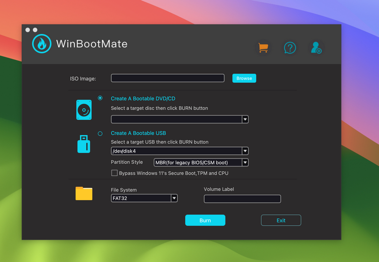 WinBootMate Mac Home